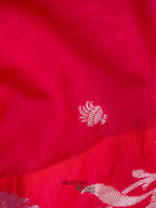 Pink Mango Silk Banarasi Jaal Border Saree