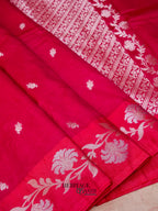 Pink Mango Silk Banarasi Jaal Border Saree
