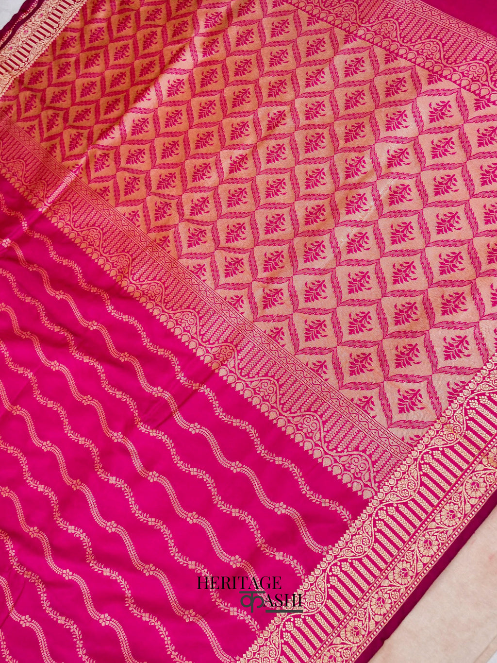 Pink Banarasi Silk Designer Saree