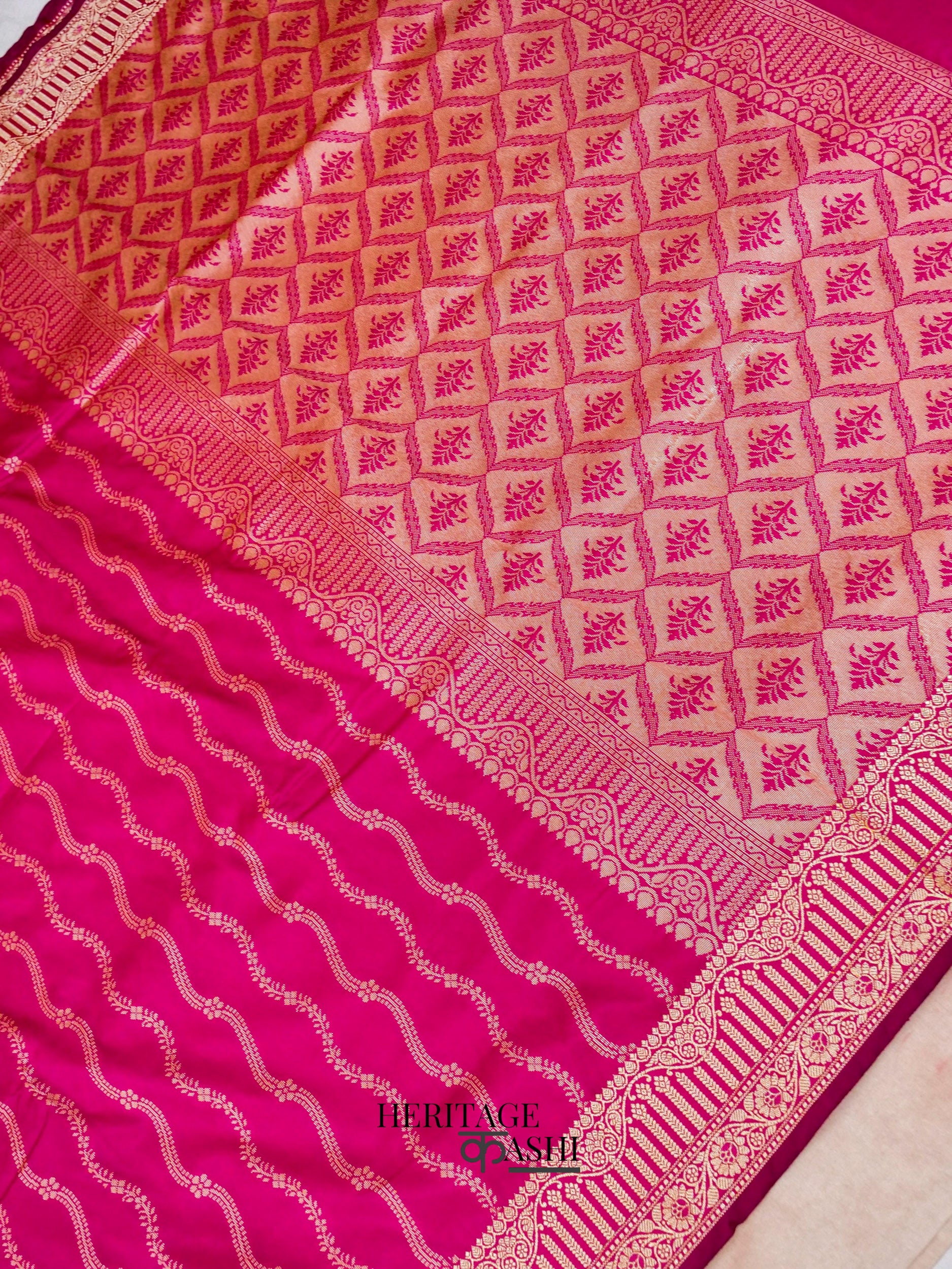 Pink Banarasi Silk Designer Saree