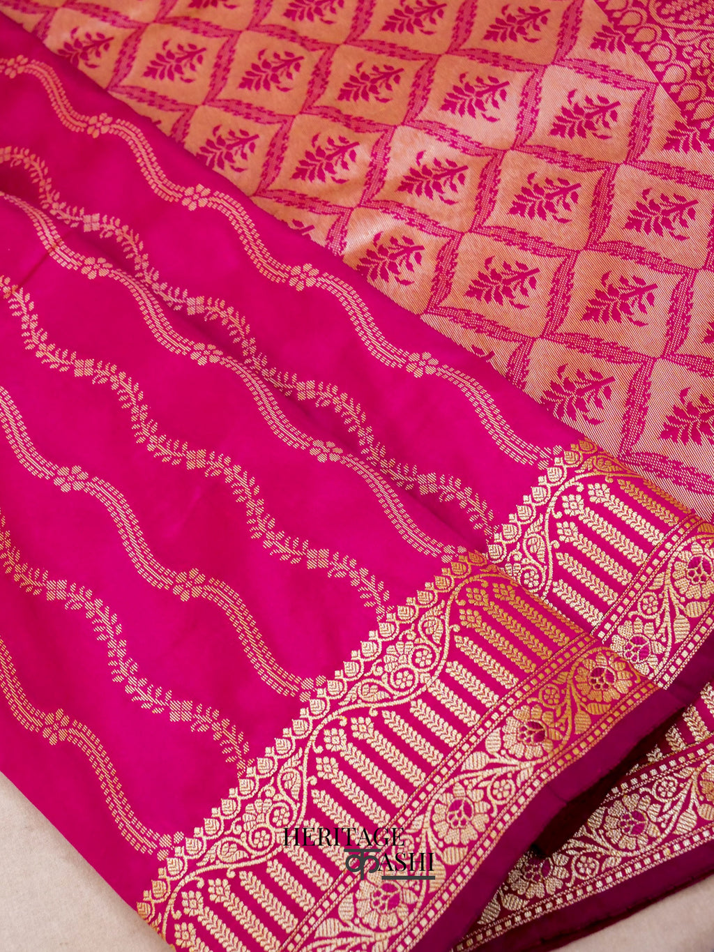 Pink Banarasi Silk Designer Saree