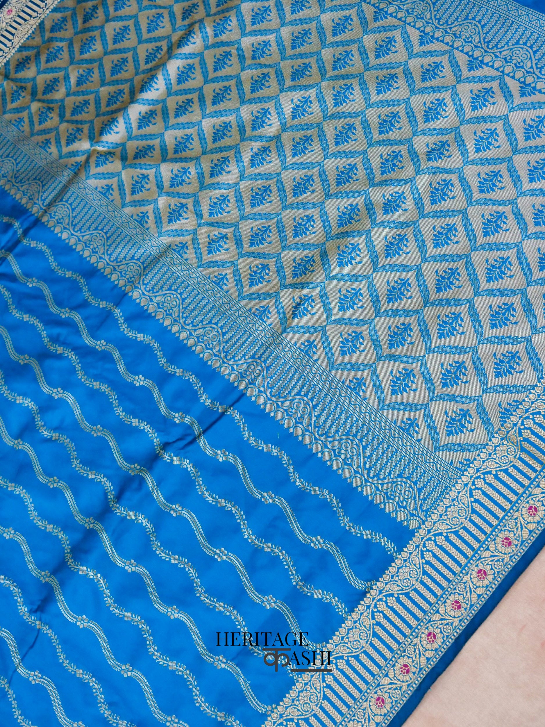 Royal Blue Banarasi Silk Designer Saree