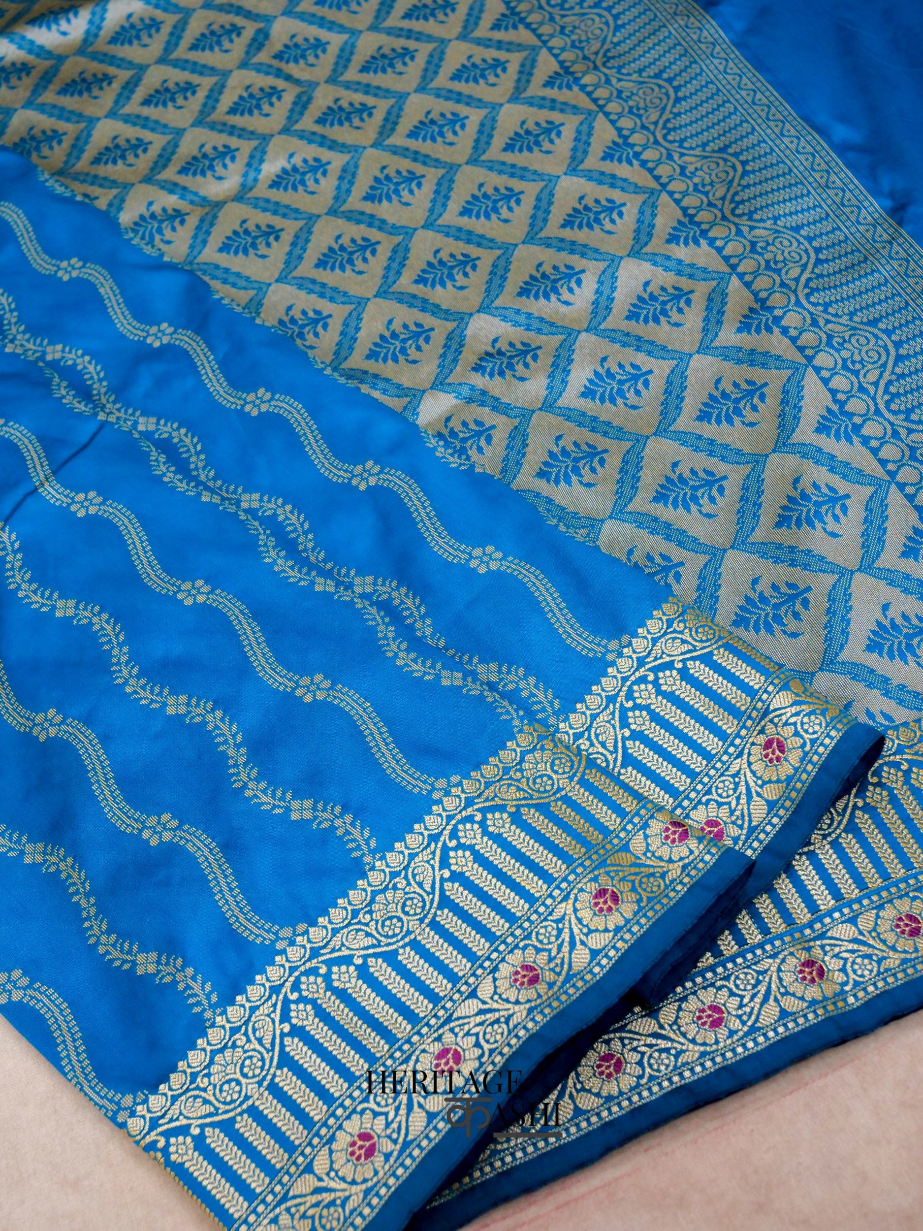 Royal Blue Banarasi Silk Designer Saree