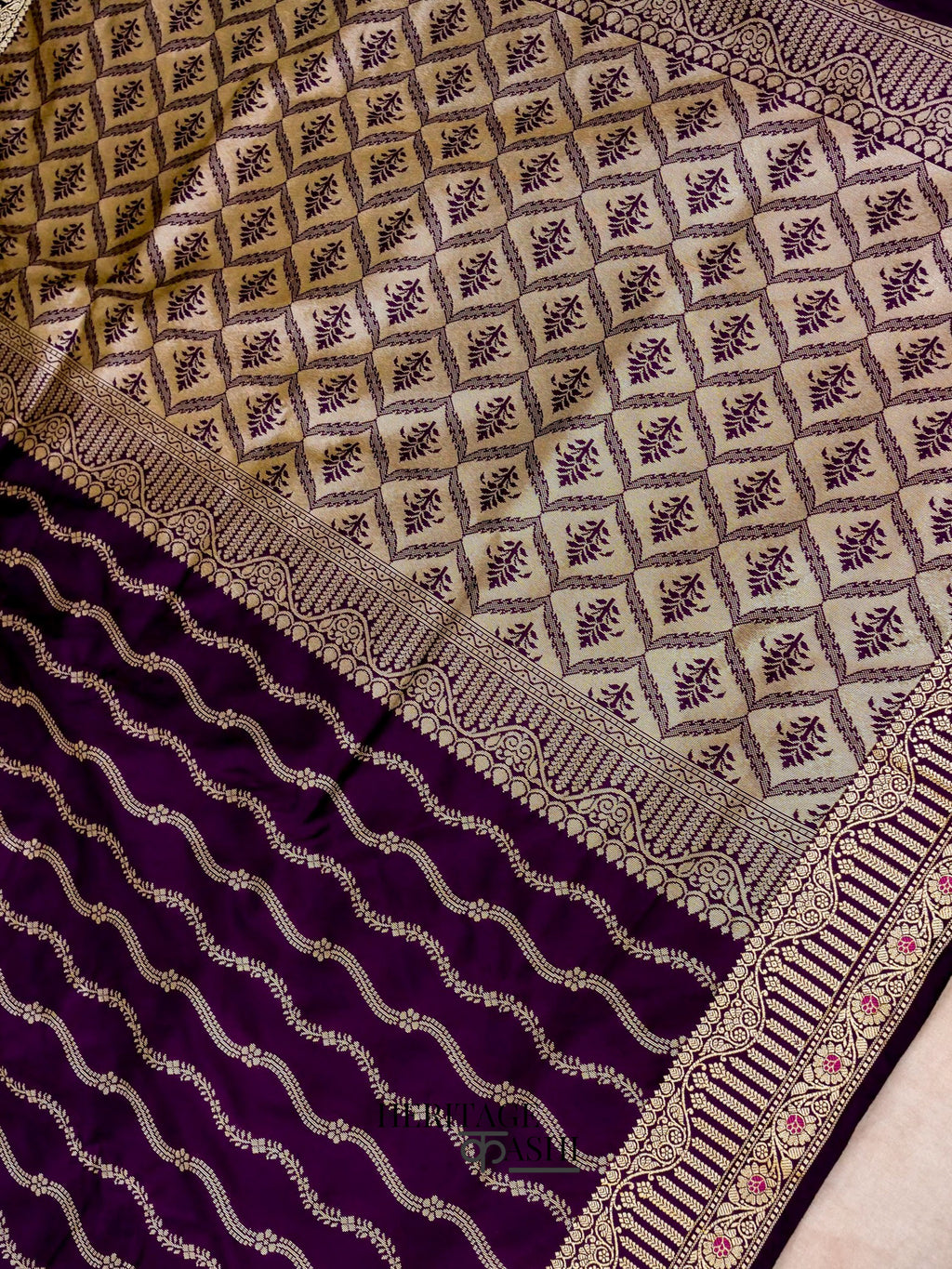 Royal Purple Banarasi Silk Designer Saree