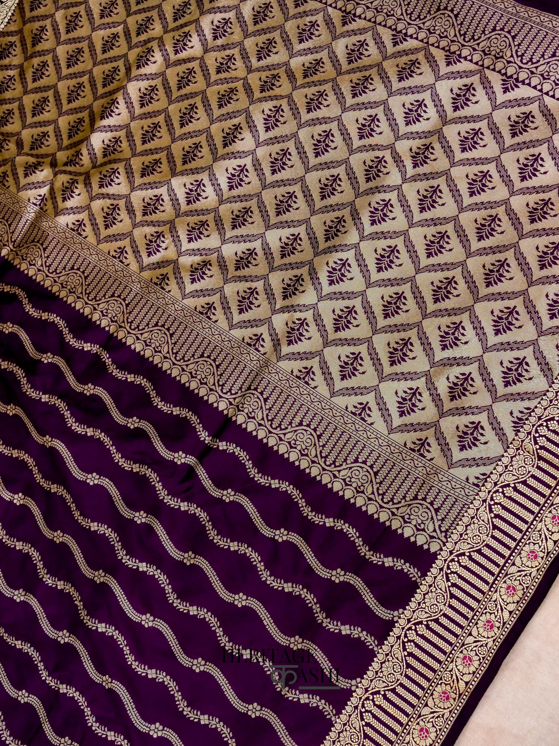 Royal Purple Banarasi Silk Designer Saree