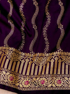 Royal Purple Banarasi Silk Designer Saree