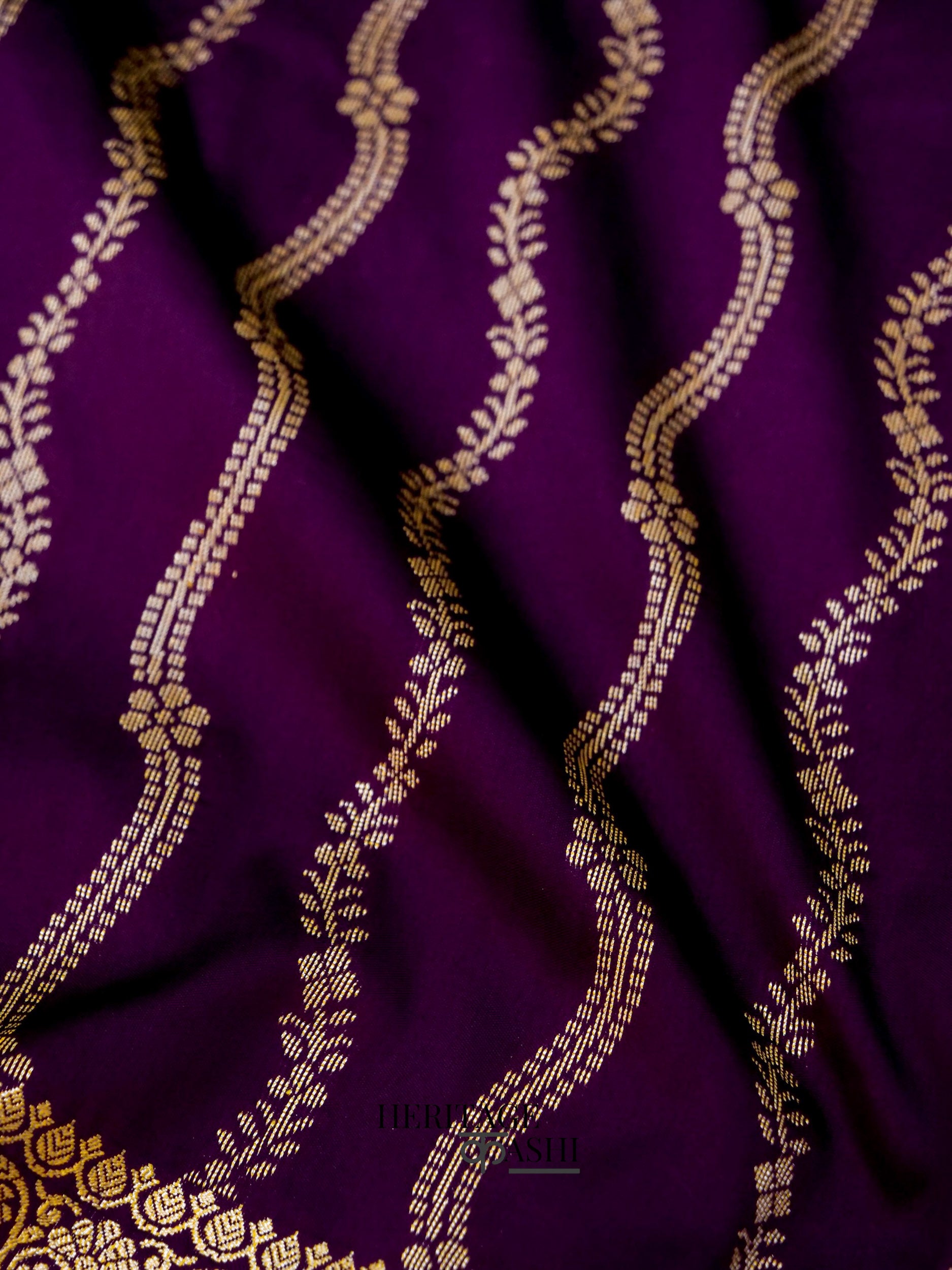 Royal Purple Banarasi Silk Designer Saree