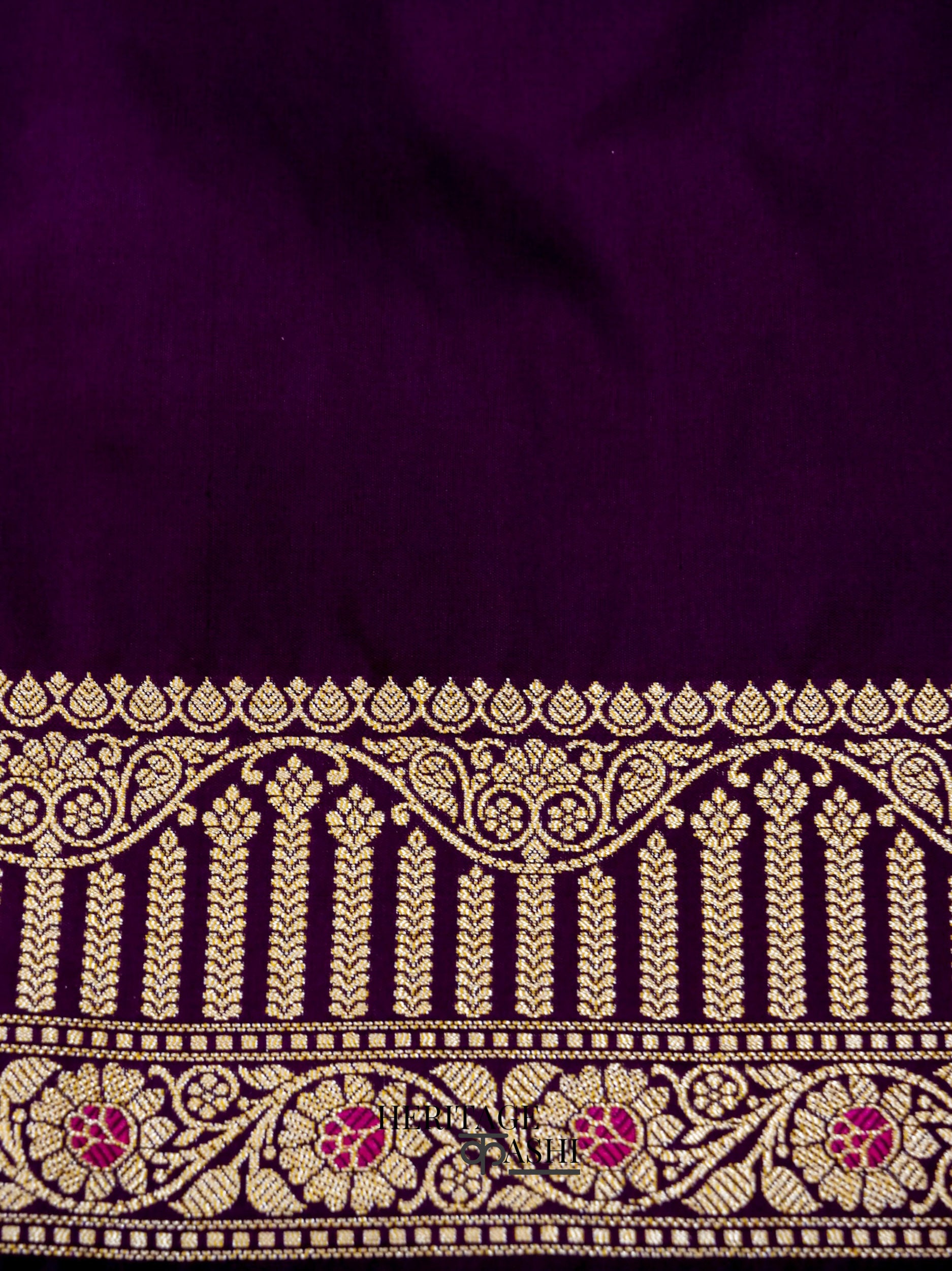 Royal Purple Banarasi Silk Designer Saree