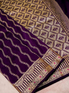 Royal Purple Banarasi Silk Designer Saree