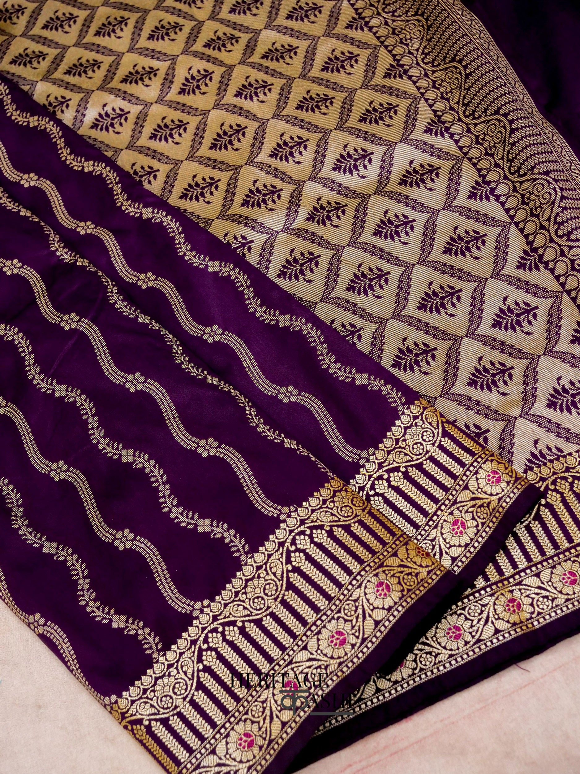 Royal Purple Banarasi Silk Designer Saree