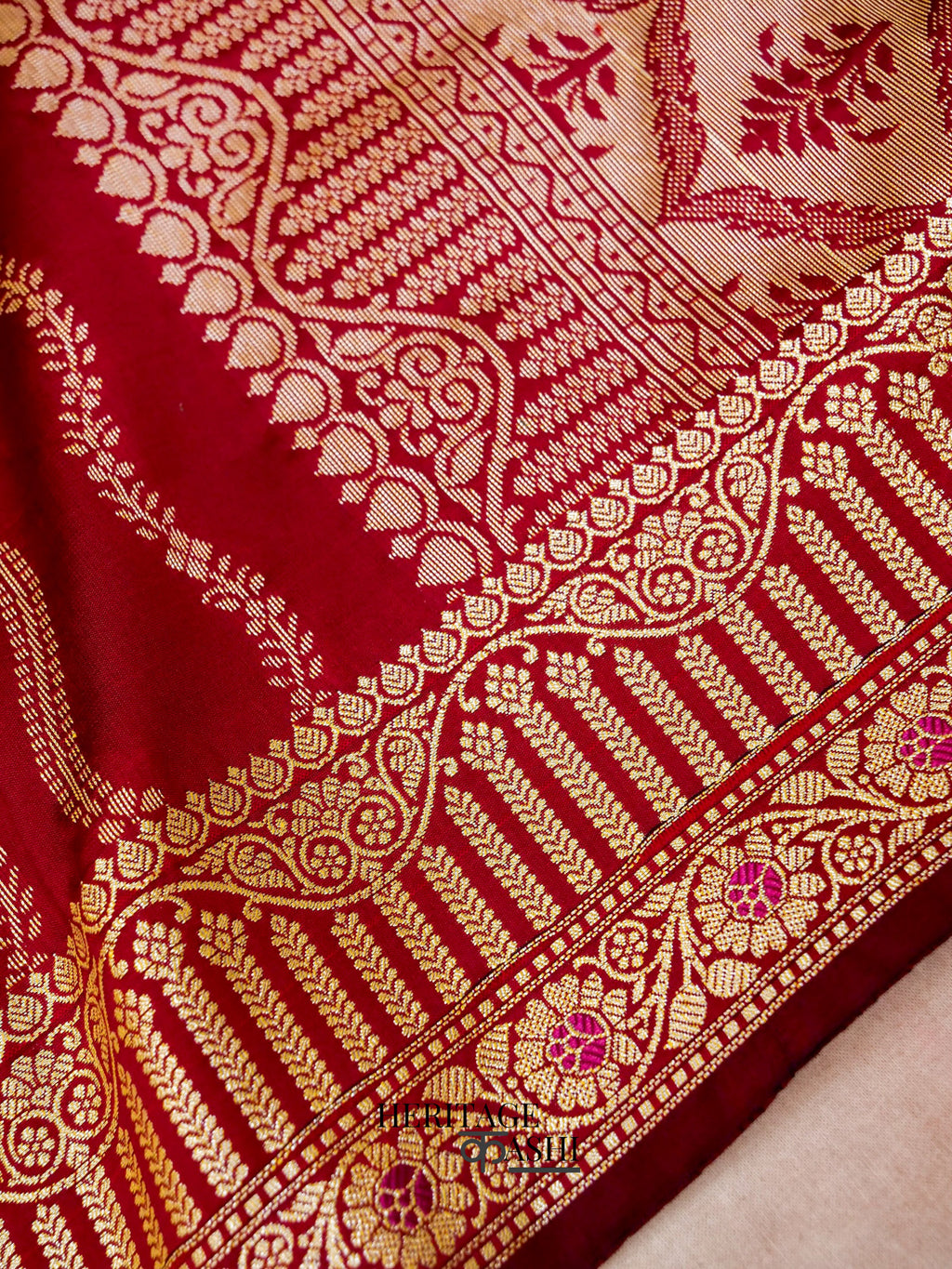 Maroon Banarasi Silk Designer Saree
