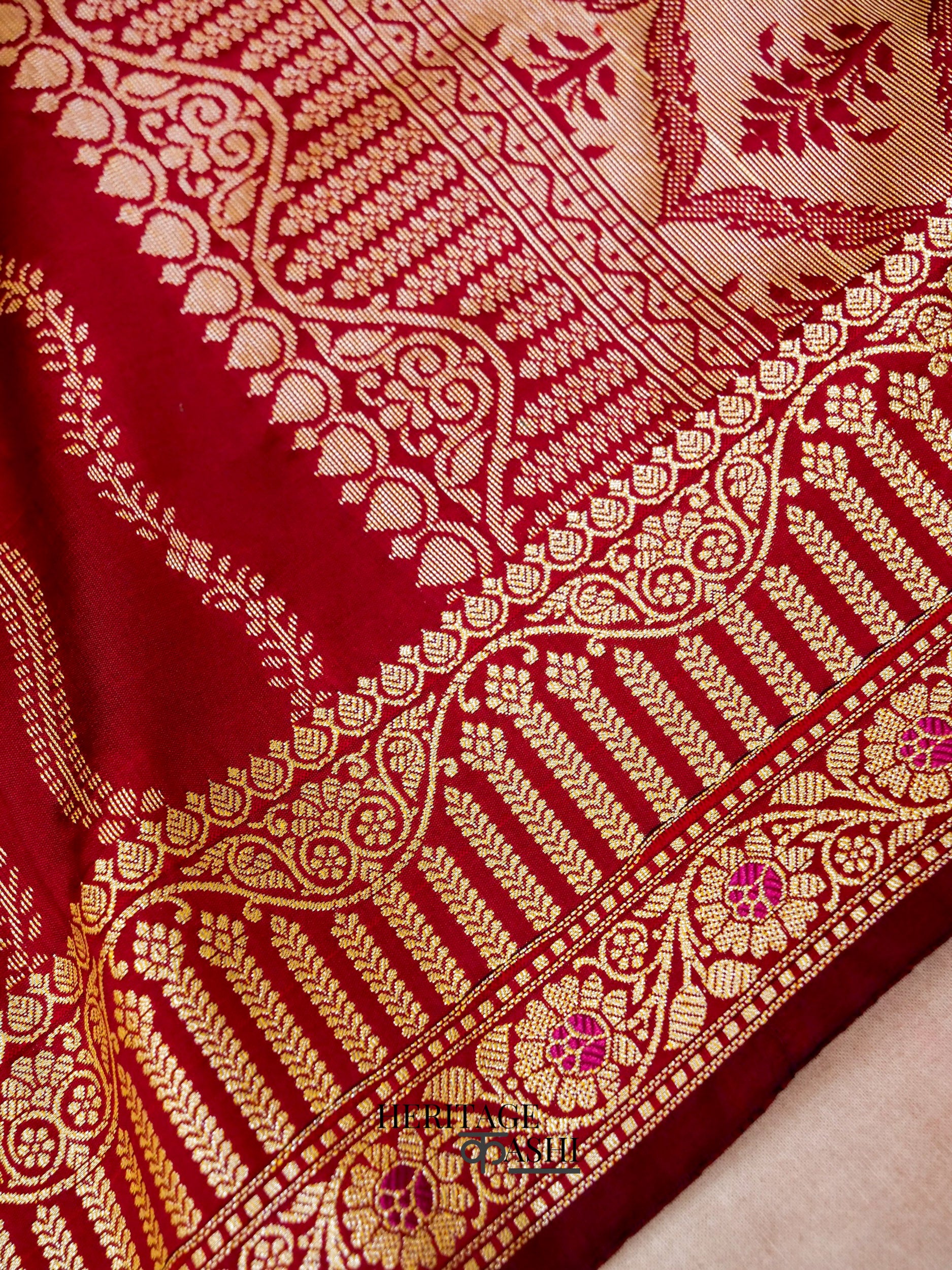 Maroon Banarasi Silk Designer Saree