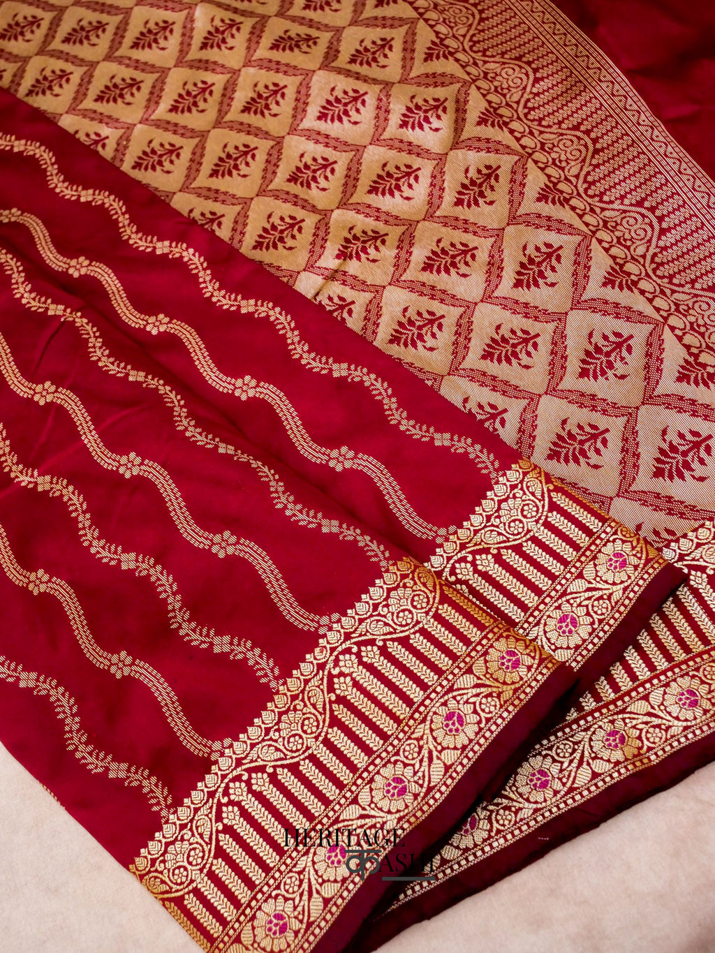 Maroon Banarasi Silk Designer Saree