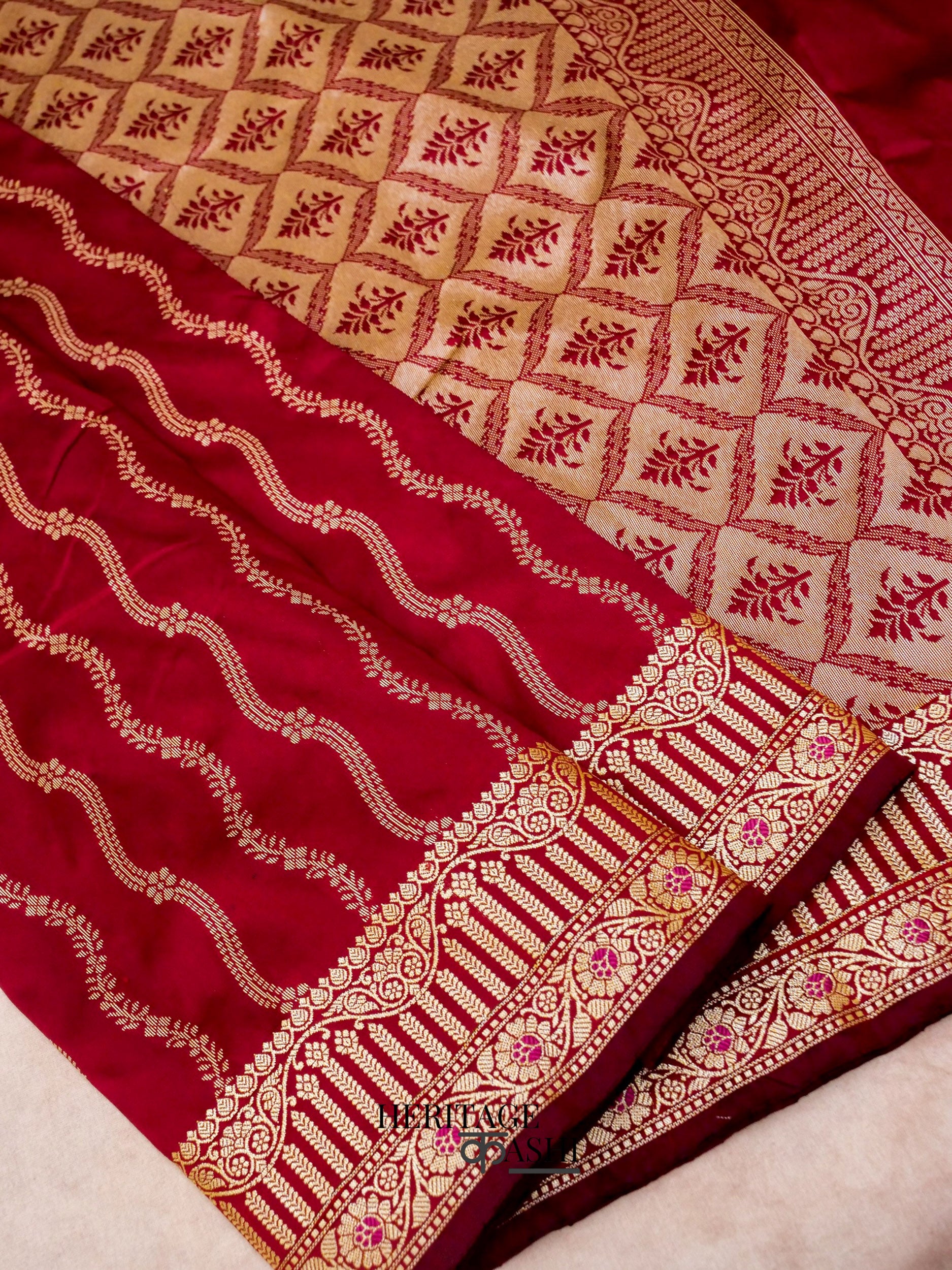 Maroon Banarasi Silk Designer Saree