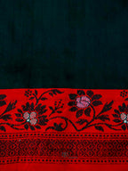 Dark Green Banarasi Soft Silk Ganga Jamuna Saree