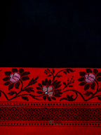 Dark Black Banarasi Soft Silk Ganga Jamuna Saree