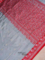 Grey Banarasi Soft Silk Ganga Jamuna Saree