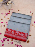 Grey Banarasi Soft Silk Ganga Jamuna Saree