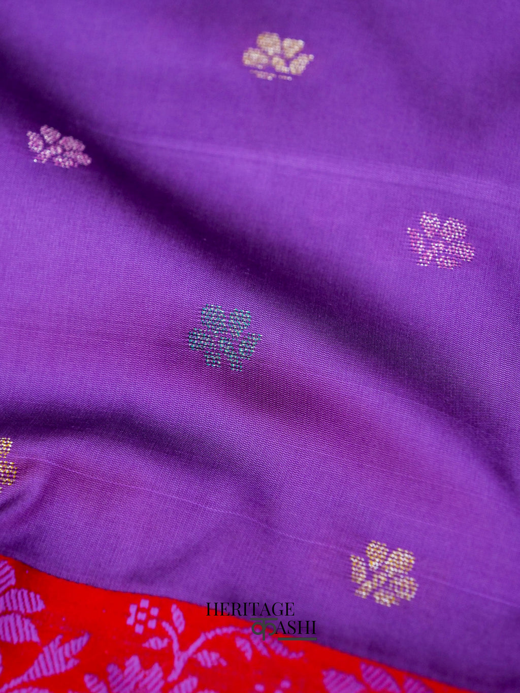 Royal Purple Banarasi Soft Silk Ganga Jamuna Saree