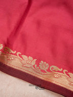 Rose Pink Banarasi Silk Plain Fancy Saree