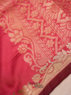 Rose Pink Banarasi Silk Plain Fancy Saree
