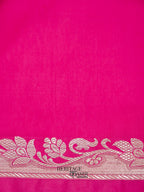 Pink Banarasi Silk Plain Fancy Saree