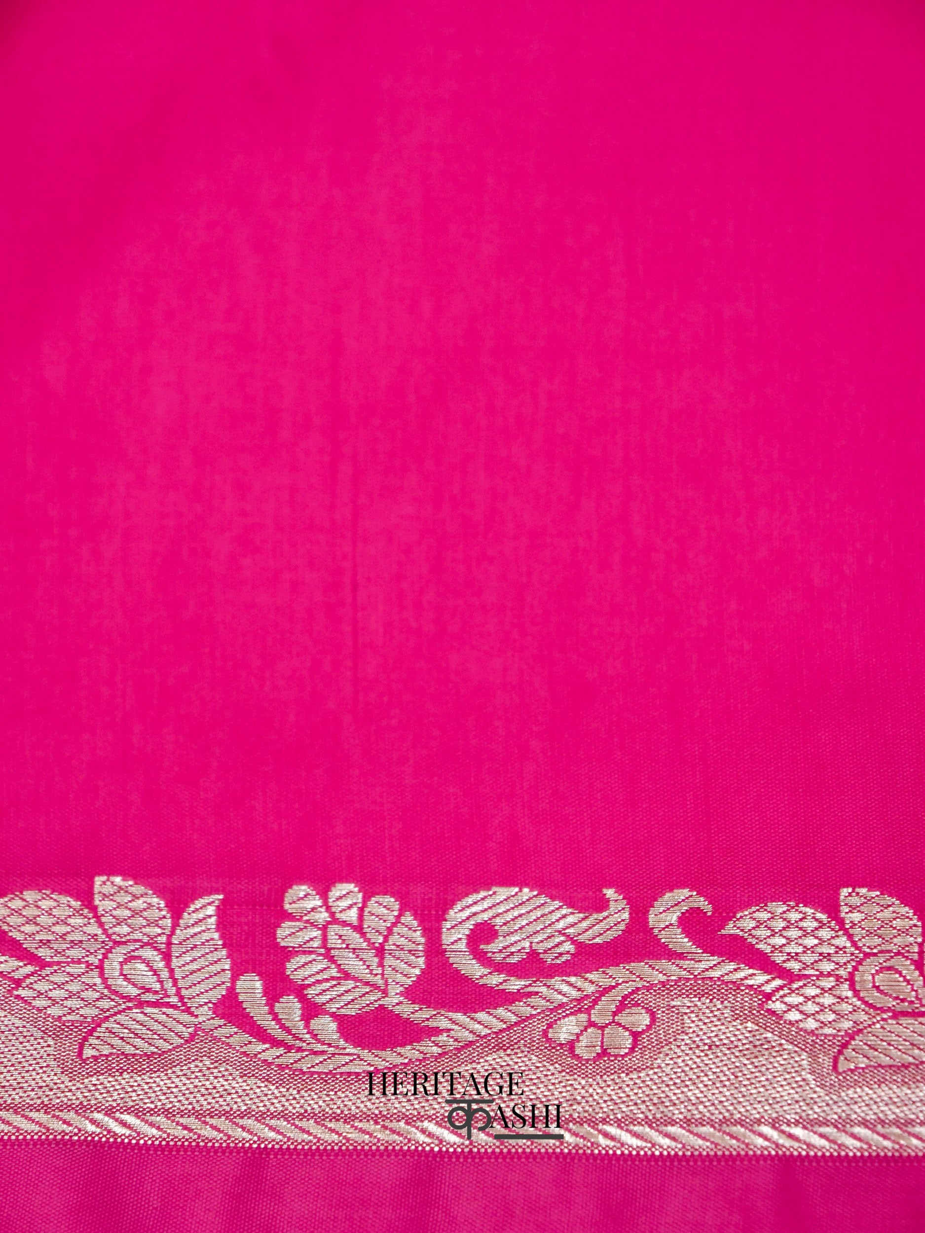 Pink Banarasi Silk Plain Fancy Saree