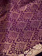 Purple Banarasi Silk Plain Fancy Saree