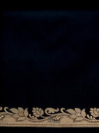 Black Banarasi Silk Plain Fancy Saree