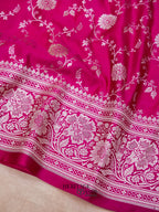 Pink Mashru Silk Jaal Handloom Saree