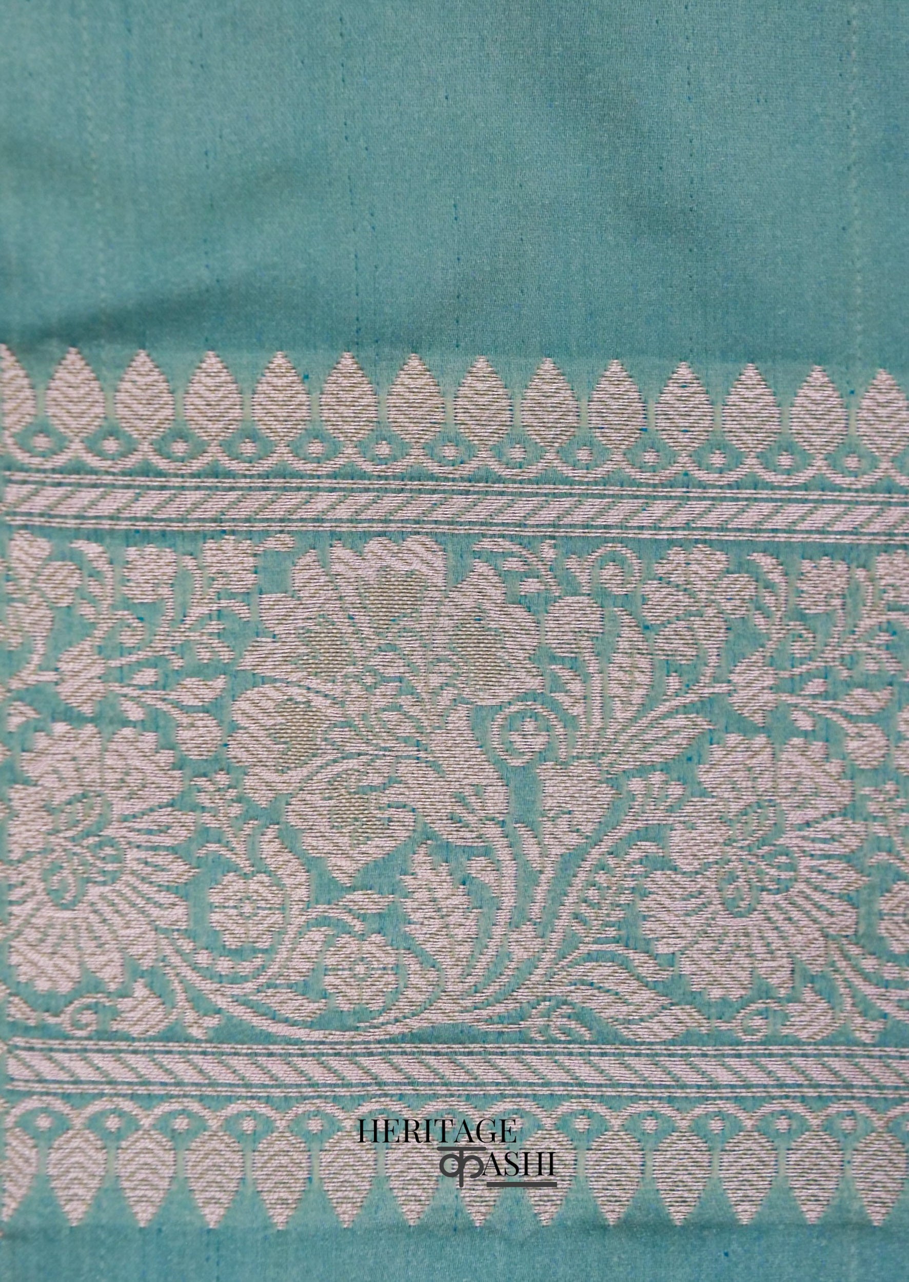 Mint Green Mashru Silk Buti Handloom Saree