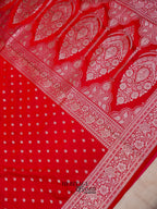 Red Mashru Silk Buti Handloom Saree