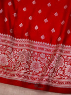 Red Mashru Silk Buti Handloom Saree