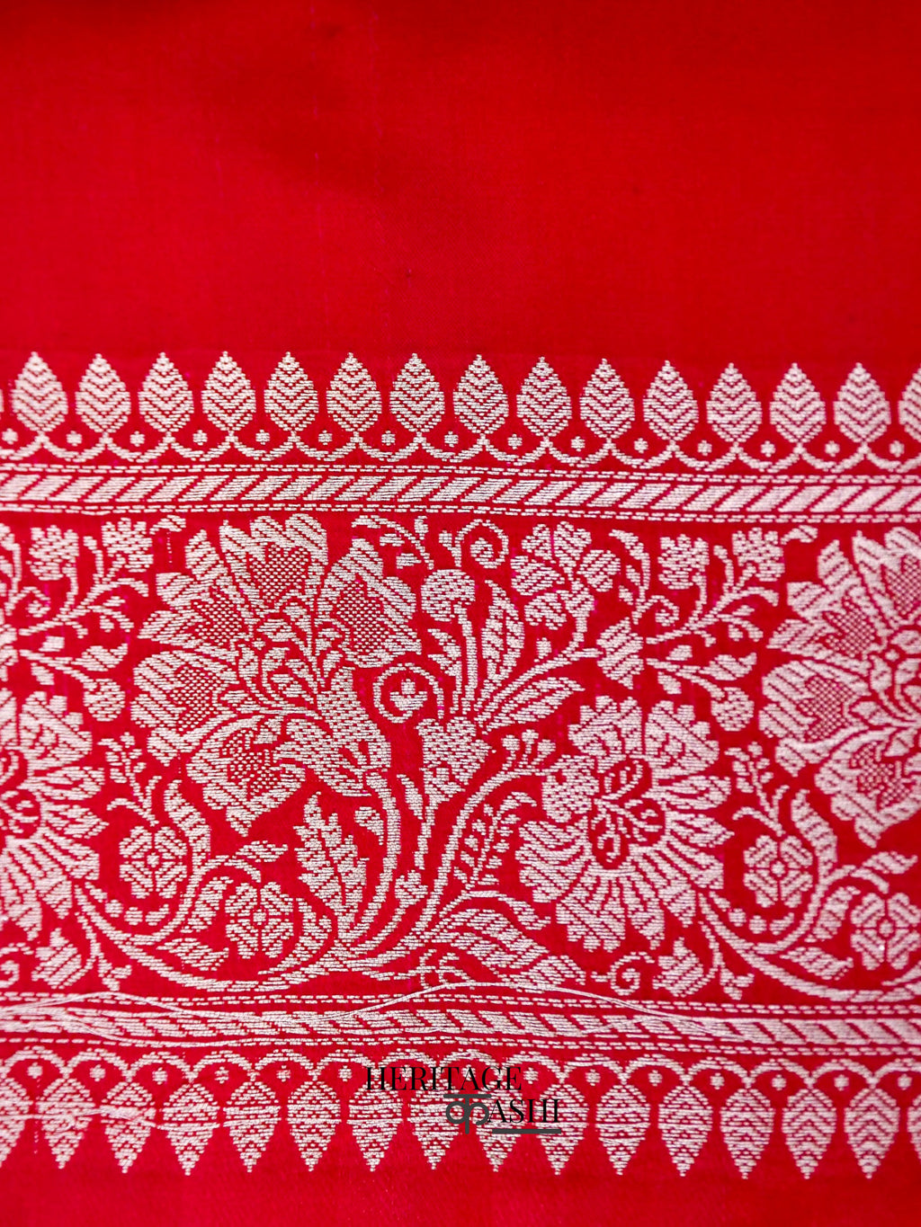 Red Mashru Silk Buti Handloom Saree