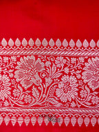 Red Mashru Silk Buti Handloom Saree