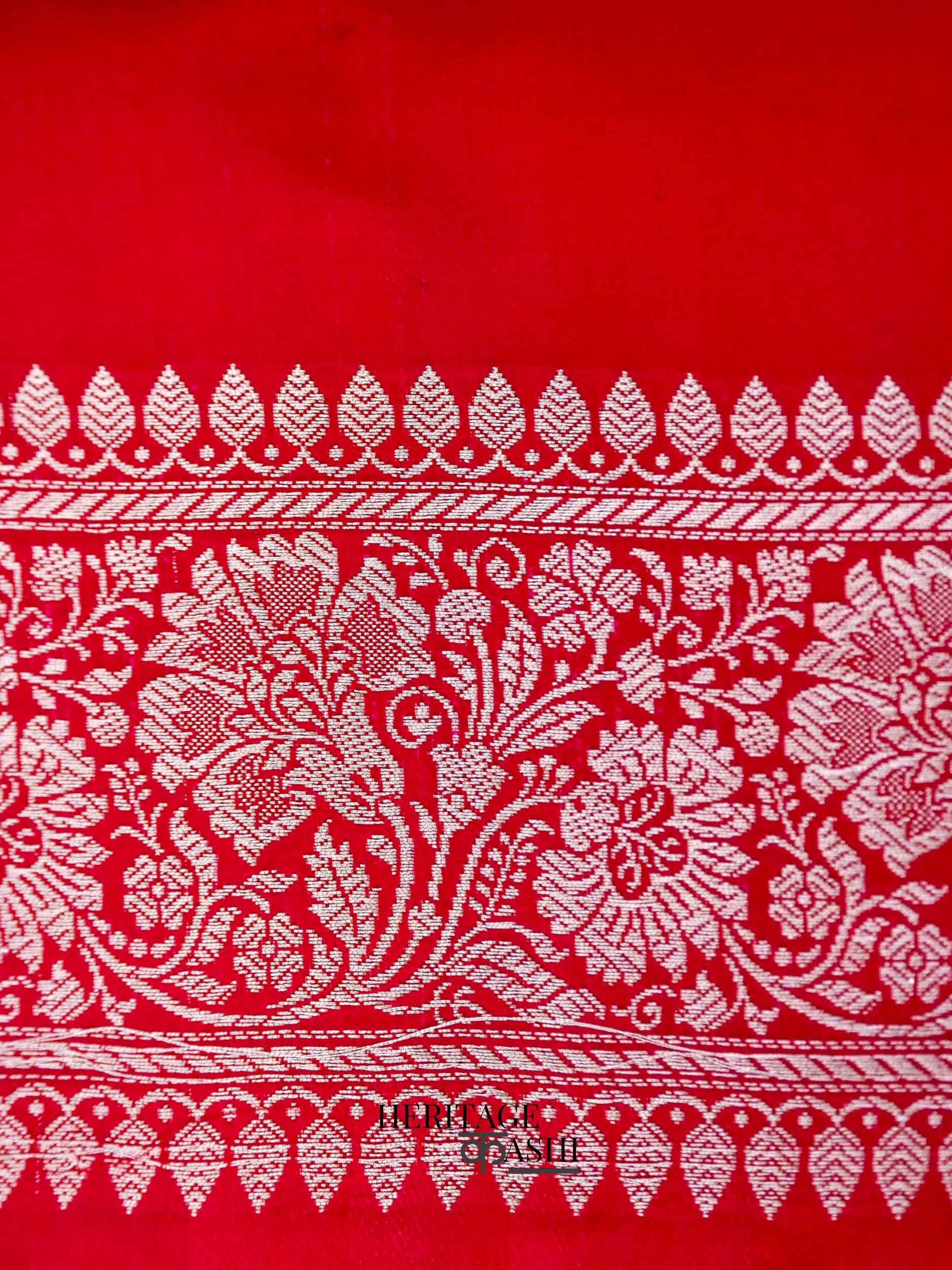 Red Mashru Silk Buti Handloom Saree
