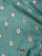 Mint Green Mashru Silk Jaal Handloom Saree