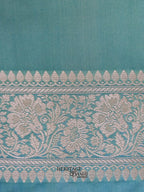 Mint Green Mashru Silk Jaal Handloom Saree