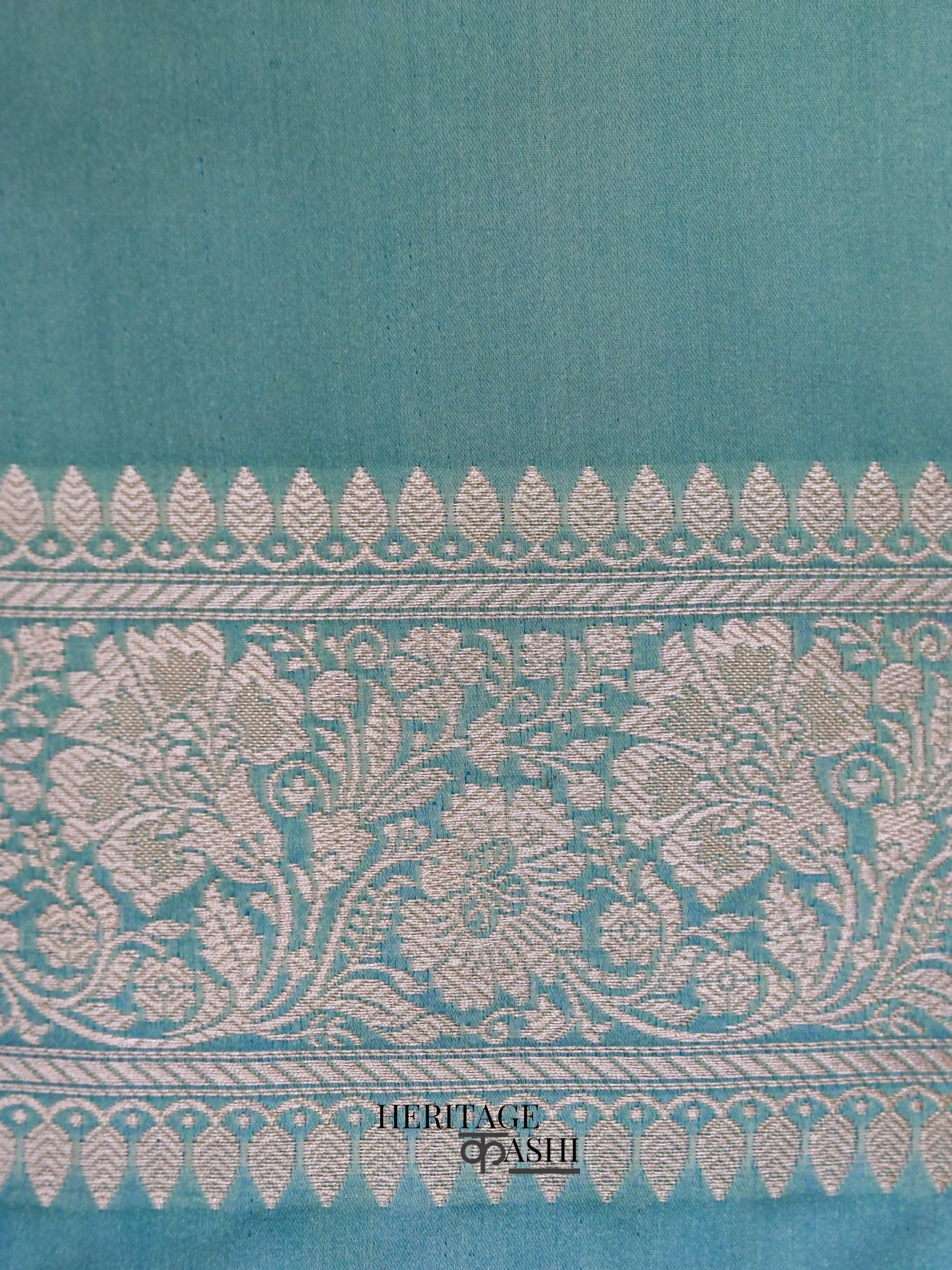 Mint Green Mashru Silk Jaal Handloom Saree