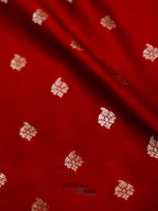 Blood Red Mashru Silk Buti Handloom Saree