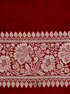 Blood Red Mashru Silk Buti Handloom Saree