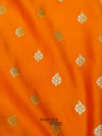 Orange Mashru Silk Buti Handloom Saree