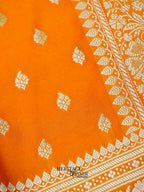 Orange Mashru Silk Buti Handloom Saree