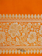 Orange Mashru Silk Buti Handloom Saree
