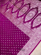 Purple Mashru Silk Buti Handloom Saree