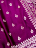 Purple Mashru Silk Buti Handloom Saree