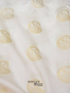 White Red Katan Silk Golden Paisley Motifs Saree
