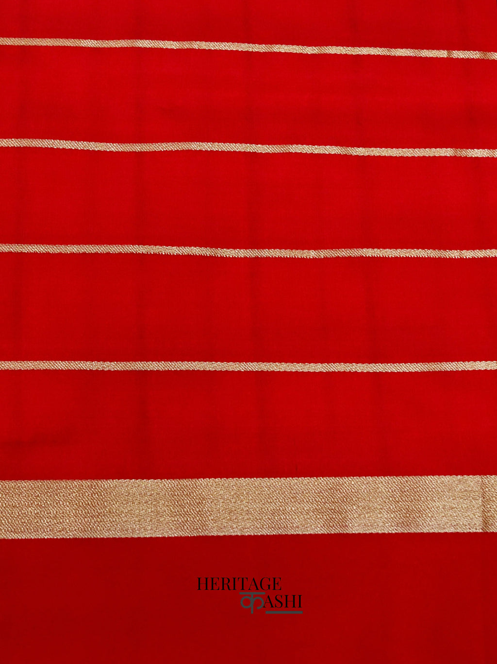 White Red Katan Silk Golden Checks Saree