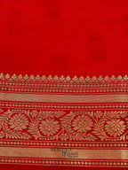 White Red Katan Silk Heavy Banarasi Zari Pallu Saree