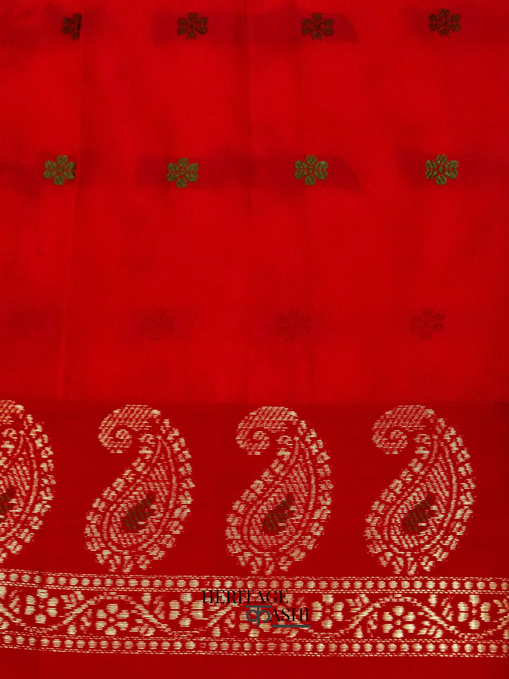 White Red Katan Silk Multicolor Paisley Banarasi Pallu Saree